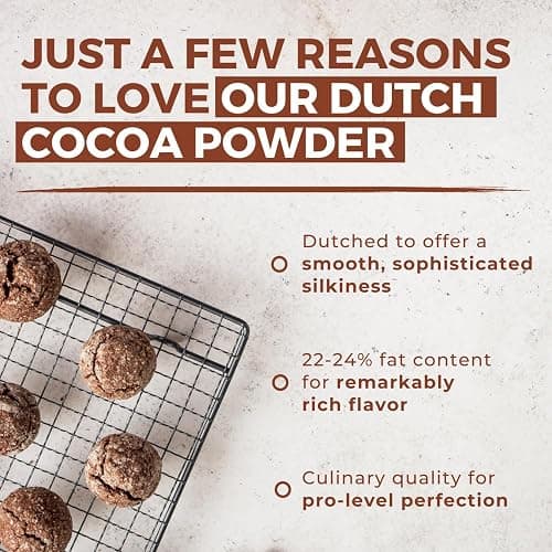 Cocoa Powder (8 oz) Dutch Processed Cocoa Powder, Unsweetened, Extra Rich Cocoa Flavor, 22-24% Fat, Premium Culinary Grade, Non-GMO Sourced, Fair Trade Certified, Perfect Cocoa for Baking and Cooking thumbnail 7