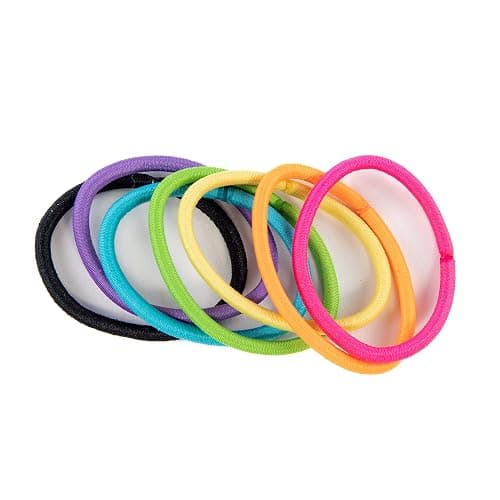 Amazon Basics No Damage Elastic Hair Ties, Ponytail Holders for Thick Hair, No Pull, Secure Hold, Snag-Free, Bright 4 MM Elastics for All Types, 32 Count thumbnail 5