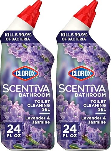 Clorox Scentiva Bathroom Toilet Cleaning Gel, Lavender and Jasmine, 24 Fluid Ounces (Pack of 2) - Image 1