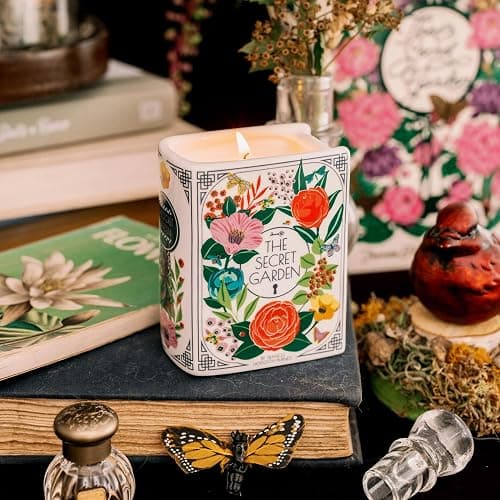 Steel Mill & Co. Ceramic Book Shaped Candle, The Secret Garden | Novelty Book Theme Scented Candle, 5 oz Candle with Notes of Jasmine and Cedarwood, Unique Gift and Home Decor thumbnail 8