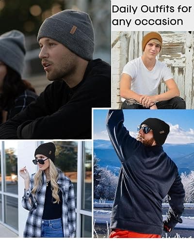 FURTALK Beanie for Men Women Cuffed Thick Knitted Unisex Winter Hat Beanies Skull Cap thumbnail 6