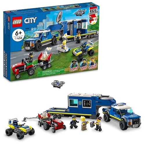 LEGO City Police Mobile Command Truck Toy with Prison Trailer, Drone, Tractor and ATV Car Toys Plus 4 Minifigures, Building Toy Ideas for Outdoor Play for Kids Ages 6 Plus, 60315 - Image 1