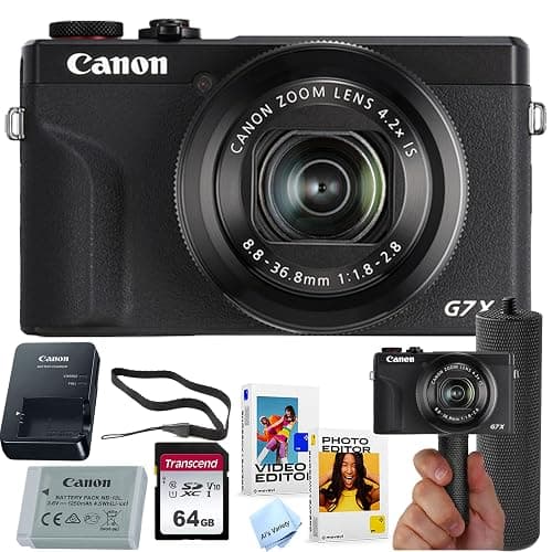 Canon PowerShot G7 X Mark III Digital Camera + 64GB Memory + Stabilizing Grip + Software Pack +More (Value Bundle)(Renewed) - Image 1