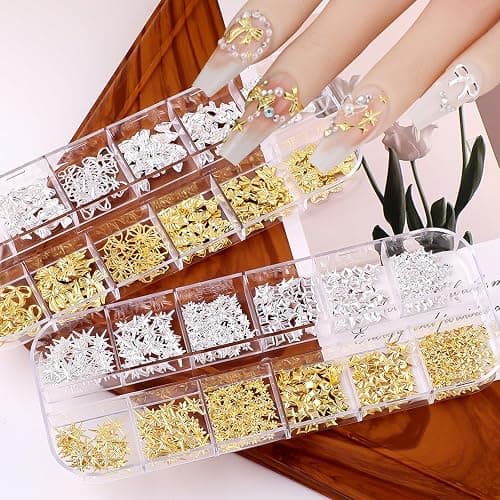 lafo Lot de 3 Boîtes Strass Ongle Nail Art avec Bijoux Ongles - Perles Charmes Cristal Blanc, Beige et Décoration Ongle - Kit Nail Art Accessoires Design Faciles (A) thumbnail 4