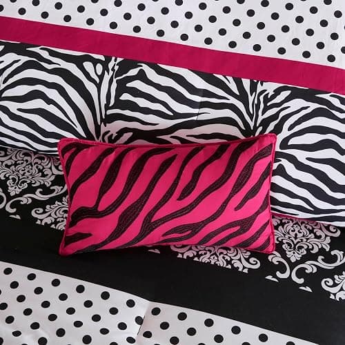 Intelligent Design Comforter Set Fun Bedroom Décor - Modern All Season Polka Dot Print, Vibrant Color Cozy Bedding Layer, Matching Sham, Decorative Pillow, Twin/Twin XL, Zebra Pink 3 Piece thumbnail 7