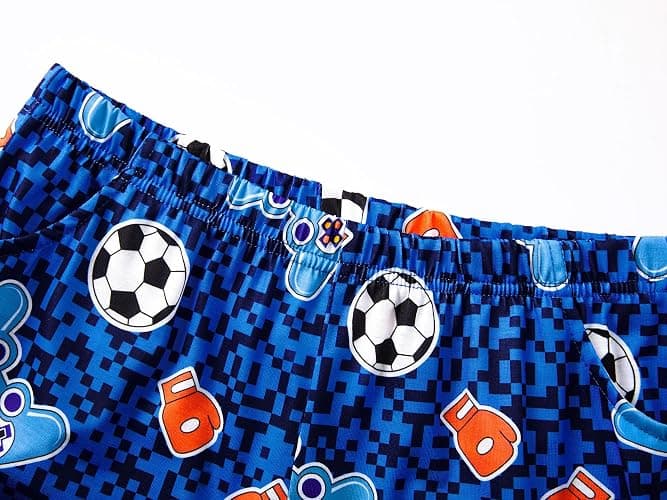 Beezizac Pajamas For Little Big Boys Cozy 3-Piece Soft Short Sleeves Shorts Set & Pants Cool PJ Kid Size 6-18 thumbnail 7