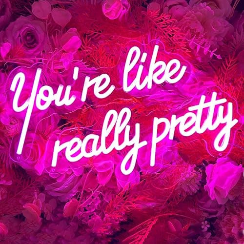 30IN Large You're Like Really Pretty Neon Sign, Dimmable Pink Handmade Led Neon Light for Salons, USB Power Bathroom Bedroom Girls Makeup Room Bachelorette Party Home Birthday Gift thumbnail 10