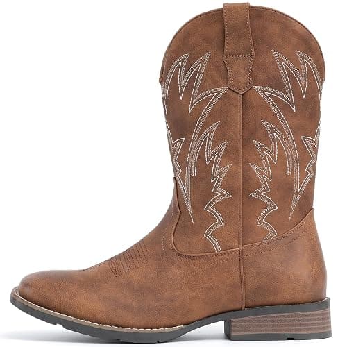 IUV Cowboy Boots For Men Western Ostrich Wide Durable Fashionable Embroidered Pull On Slip Resistant Assorted Colors Boots thumbnail 4