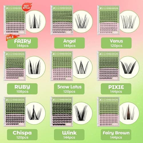 KEYYOU Venus Lash Clusters Kit, Invisible Band with Waterproof at Home | Wispy Natural Manga Eyelash Extension Kit 120pcs C Curl Lash Extensions Kit thumbnail 6