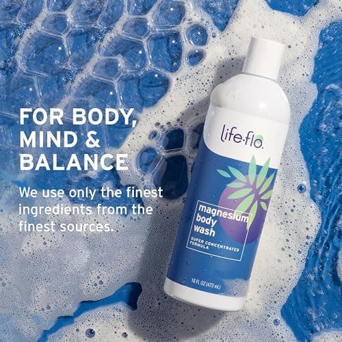 LIFE-FLO Magnesium Body Wash, Refreshing, Moisturizing Liquid Soap with Magnesium Chloride from the Zechstein Seabed, Peppermint Oil and Rosemary Oil, 60-Day Guarantee, Not Tested on Animals, 16oz thumbnail 5