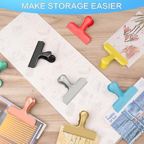 WUDIME 24 Pack Chip Clips, Stainless Steel Bag Clips for Food, Chip Bag Clip Heavy Duty, Food Clip Ideal for Kitchen Office Storage(Black) thumbnail 2