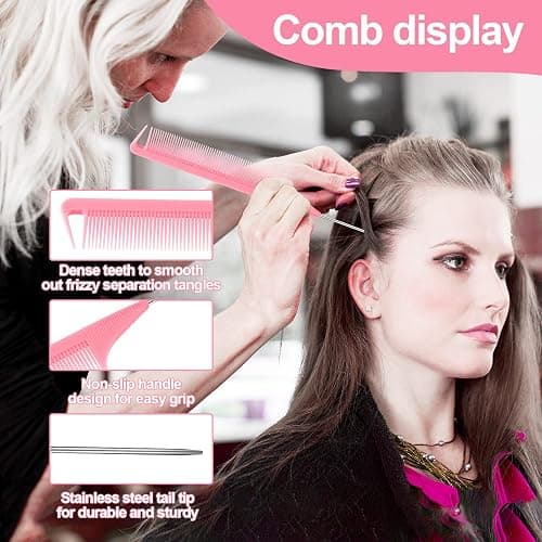 SWEET VIEW 3 Pcs Slick Back Hair Brush, Rat Tail Comb, Edge | Bristle Brush, Hair Accessories for Girls, Kids, Toddlers Sleek Ponytail/Bun, Edge Control and Smoothing Baby Hair & Flyaways thumbnail 5