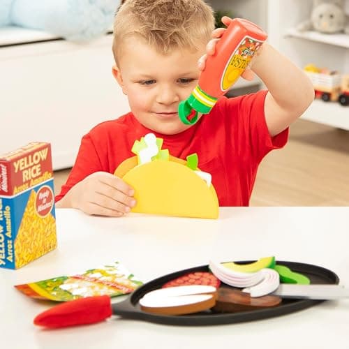 Melissa & Doug Fill & Fold Taco & Tortilla Set | Kitchen Accessories | Role Play | Toys for 2 Year Old boy | Toy Kitchen | Play Food | Toy Food | Pretend Play | Age +3 Years | Gift for Boy or Girl thumbnail 8