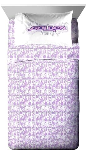 KPOP Demon Hunters Twin Comforter Set 5 Piece Kids Cartoon Bedding, Purple | Bed in a Bag, Comforter Sheets Sham Pillowcase, Official Brand, Soft Microfiber, Machine Washable, Easy Care, Girls Gift thumbnail 6