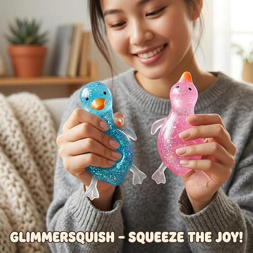 Duck Squishy Giant Sugar Stress Ball 2026 New Glitter Sugar Slow Stress Relief Squeeze Toy Colorful Decompression Fidget Sensory Toy Pink thumbnail 2