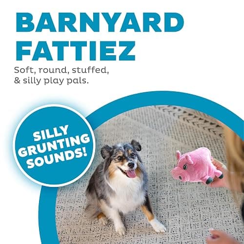 Outward Hound Fattiez Pig Plush Squeaky Dog Toy, Small thumbnail 2