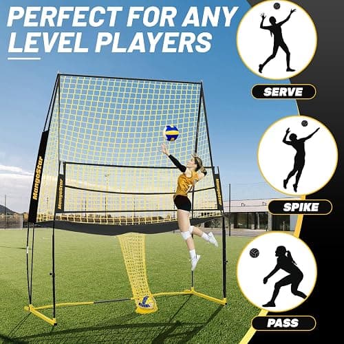 Mangostar Volleyball Training Equipment, Volleyball Net System with Freely Height-Adjustable for Backyard, Volleyball Practice Net for Serving Setting Spiking, Easy Set Up for Indoor and Outdoor Use thumbnail 5
