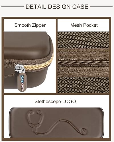 Hard Stethoscope Case for 3M Classic III, Lightweight II S.E, MDF Acoustica Stethoscope, Stethoscopes Carrying Case with Mesh Bag for Nurse Accessories Gauze Penlights Cotton Swabs thumbnail 4