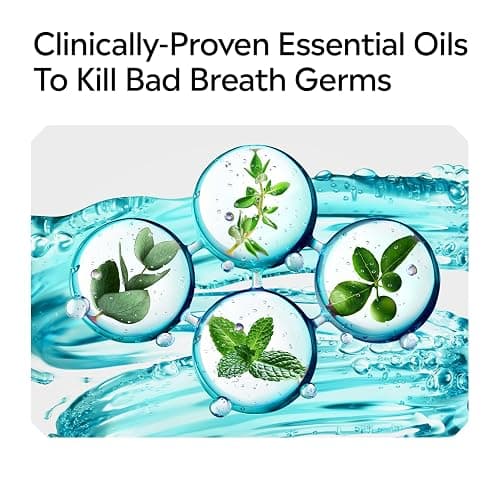 Listerine Cool Mint Antiseptic Mouthwash, Daily Oral Rinse Kills 99% of Germs that Cause Bad Breath, Plaque and Gingivitis for a Fresher, Cleaner Mouth, Cool Mint Flavor, 1.5 L thumbnail 6