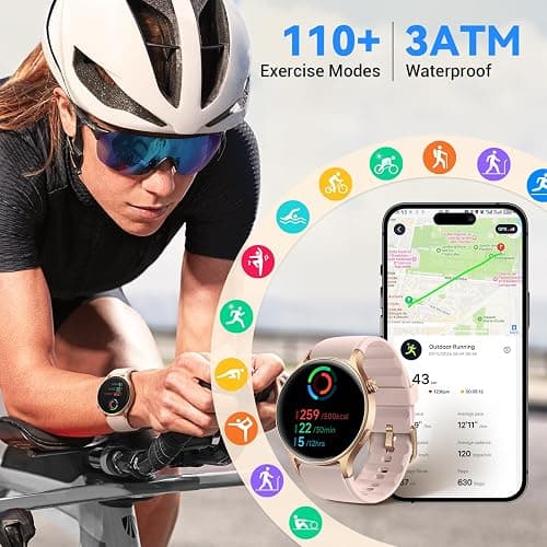 Fitpolo Smart Watch for Women,1.3" AMOLED Touchscreen Fitness Tracker, Make/Answer Calls, Heart Rate SpO2 Monitor, 3ATM Waterproof, Sleep & Activity Tracking Smartwatch for Android Phones iPhone thumbnail 6
