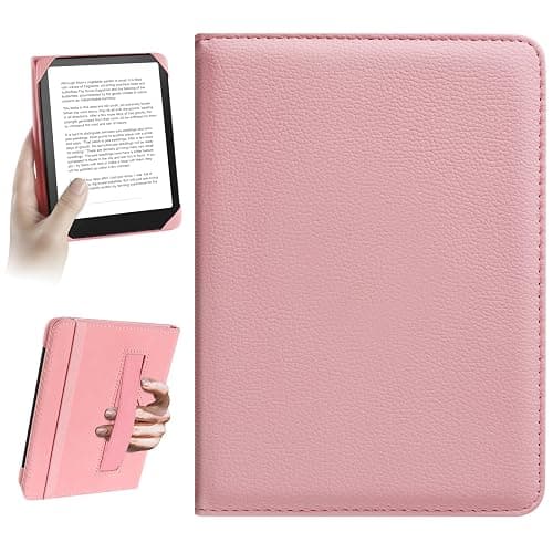 HoYiXi Universal Case for 6 inch Kindle eReader Compatible with Paperwhite(2025/2018)/PocketBook and Tolino/Kobo Clara HD,6" eReader Protective Case Cover Elastic rope,Pink - Image 1