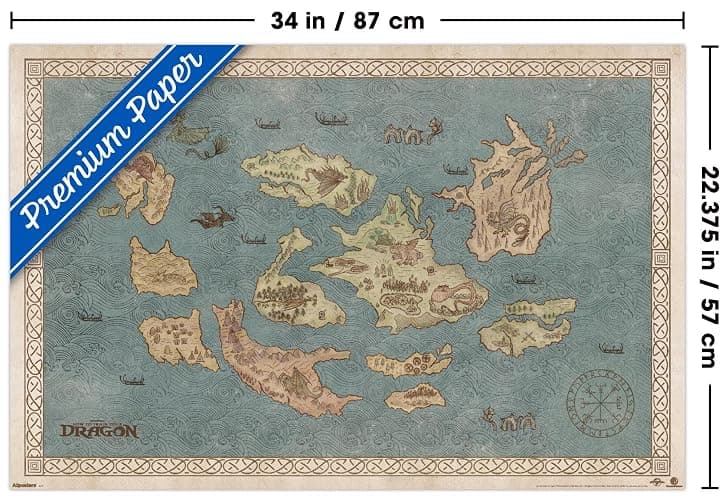 How To Train Your Dragon (2025) - Map Wall Poster, 34L" x 22.4W", Premium Unframed Version thumbnail 3