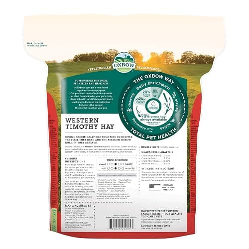 Oxbow Animal Health Western Timothy Hay - All Natural Hay for Rabbits, Guinea Pigs, Chinchillas, Hamsters & Gerbils - 15 oz. (Pack of 2) thumbnail 2