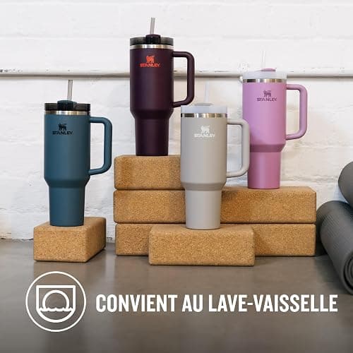 STANLEY 1913 Quencher H2.0 FlowState Mug Isotherme avec Paille 1.2L - Froid Pendant 11 Heures - Glacé Pendant 48 Heures - Thermos Lavable au Lave-Vaisselle - Gourde Inox Sans BPA - Ash thumbnail 6