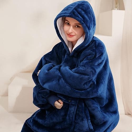 Narecte Cozy Oversized Blanket Hoodie Wearable Blanket Adults Soft Hooded Blanket Hoodie Birthday Gifts for Women Christmas thumbnail 4