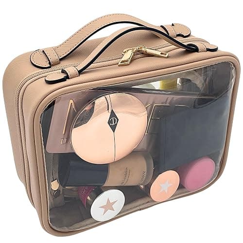JAZD Clear Makeup Bag Toiletry Bag for Women Cosmetic Case Large Capacity Travel Make Up Bag Organizer Transparent Storage Compartment TSA Approved thumbnail 2