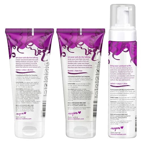 Not Your Mother's Curl Talk Sculpting Gel, Curl Defining Cream, & Curl Foam | Frizz Control Gel, Defining Cream, & Refreshing Curl Foam - 6 & 8 fl oz - Formulated with Rice Curl Complex - Citrus Jasmine thumbnail 9
