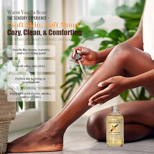 Soothing House Warm Vanilla Bean Body Oil - Moisturizing Body Oil for Soft, Glowing Skin with Almond & Jojoba Oil (4 fl oz) thumbnail 6