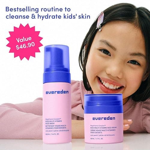 Evereden Kids Happy Face Duo (Melon Juice) - Multi-Vitamin Face Wash & Face Cream Set - Clean & Vegan Skin Care for Kids 3+ - Moisturizing, Nourishing, & Protective Skin Care Set thumbnail 6