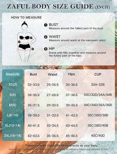 ZAFUL Women's Floral Tankini Swimsuits Bandeau Tummy Control High Cut Tankini Set Two Piece Bathing Suit thumbnail 6