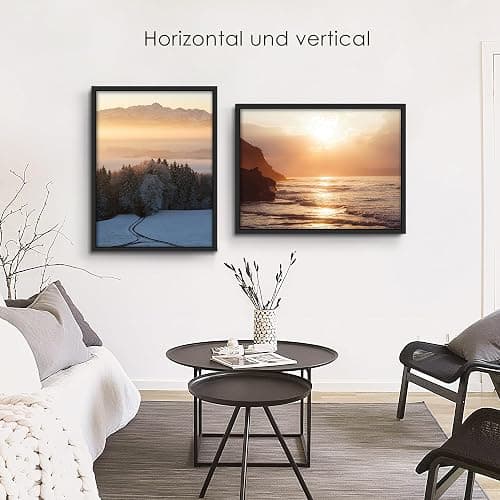 QPQIYIY Bilderrahmen 30x40 cm 3er set, Schwarz Bilderrahmen 40x30 Hergestellt aus Holzwerkstoff, Rahmen 30x40 Ideal für Fotos, Bilder, Poster thumbnail 2