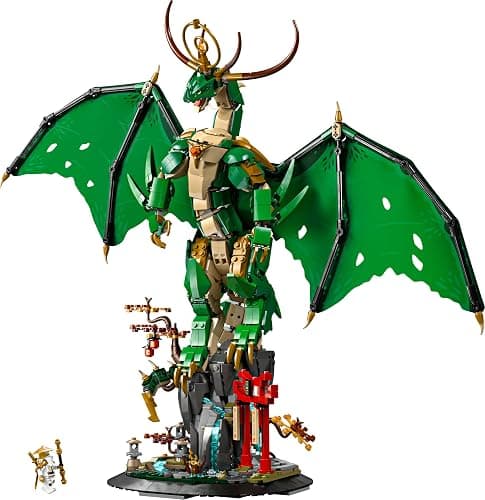 LEGO Ninjago Le Dragon Gardien - Maquette de Figurine de Dragon Articulée - Minifigurine de Maître WU & Présentoir Pittoresque Imitation Roche - Cadeau pour Garçon dès 14 Ans 71847 thumbnail 11