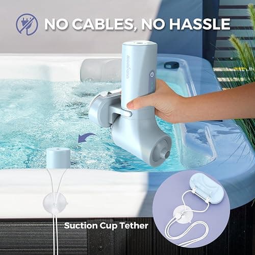 MOMFANN Bath Jet Spa, Bath Jet/Bubble Mode, Cordless Portable Bathtub Accessories with 3-Level Adjustable Speed, Bathtub Jets for Home Spa, Relaxing (Blue) thumbnail 3