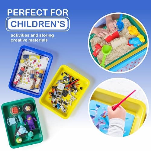 DOODLE HOG Set of 8 Art Trays for Kids, Great for Crafts, Painting, Sand | Rainbow Tray for Classroom, Craft Trays for Kids Lego, Montessori thumbnail 4