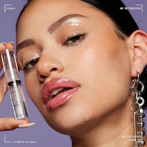 NYX PROFESSIONAL MAKEUP Butter Gloss, Non-Sticky Lip Gloss - Sugar Glass ,Clear thumbnail 4
