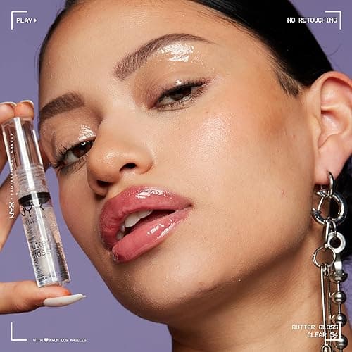 NYX PROFESSIONAL MAKEUP Butter Gloss, Non-Sticky Lip Gloss - Sugar Glass ,Clear - 54 Sugar Glass - 0.27 Fl Oz (Pack of 1) thumbnail 4