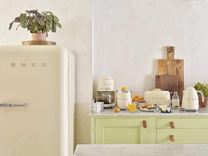 Smeg 50's Retro Style Aesthetic Drip Coffee Machine with 10 Cup Glass Carafe, Auto Start Feature, Keep Warm Plate, and Two Coffee Strength Settings (Cream) thumbnail 2
