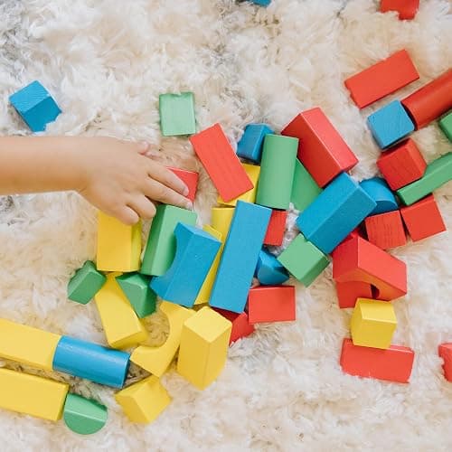 Melissa & Doug Wooden Building Blocks, 100-Piece Set of Sorting & Stacking Toys in 4 Colors and 9 Shapes, Classic Toddler Toys for Girls & Boys Ages 2+ - FSC Certified thumbnail 4