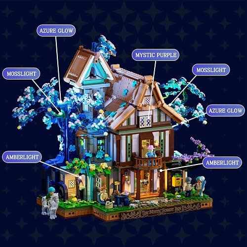 Lumibricks Sylvan-Inn Treehouse Lighting Building-Bricks-Set - 3120 Pcs Elf Hotel Cabin Collection Tree House LED Light Set for Adults and Retro House Collectors thumbnail 6