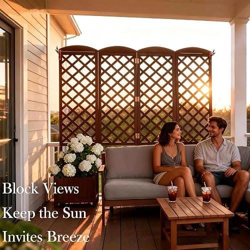 Planter Box with Trellis,72in Tall Outdoor Wooden Raised Garden Bed with Trellis,Patio Balcony Garden Privacy Planter Box for Climbing Plants,Fruits,Vegetables,Flowers,Dark Brown thumbnail 4