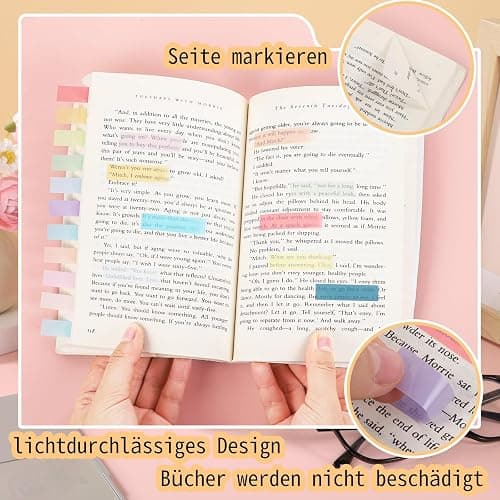 Yoosso 1000 Stück Haftstreifen, 5 Stile Sticky Notes Klebezettel | Klein Haftmarker Index Tabs Haftnotizen Pastell Pagemarker Selbstklebend für Büro Schule Seitenmarkierung (Mehrfarbig) thumbnail 5