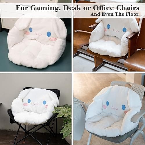 Juju White Kawaii Cushion - Kawaii Room Decor - Seat Cushions for Office Chairs - Office Chair Cushions - Car Seat Cushion - Gaming Room Decor - Gaming Desk Accessories Floor Pillow (White) thumbnail 7