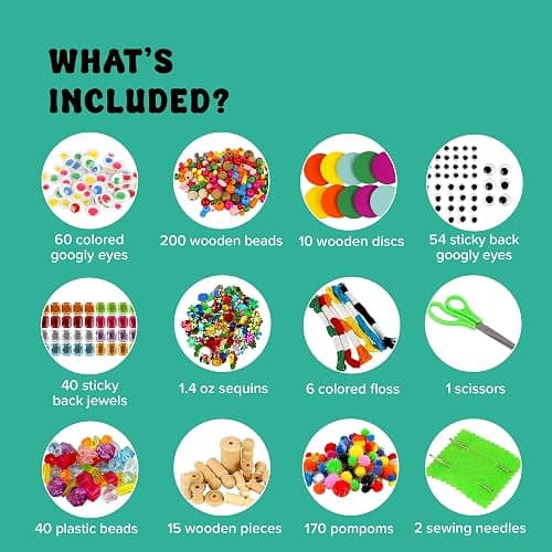 Kid Made Modern Arts and Craft Kit – A DIY 3.8 Pounds of Hobby Craft Supplies & Materials Box for Creative Art Projects for Kids Age 4 5 6 7 8 9 10 11 & 12 Year Old Girls & Boys thumbnail 4