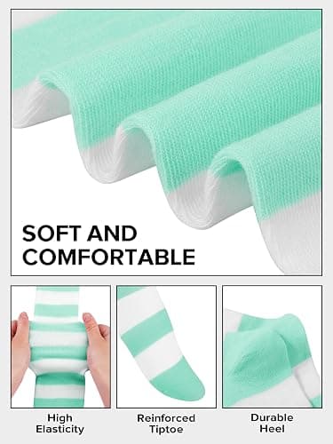 Aneco 4 Pairs Over Knee High Stripe Socks Halloween Cosplay Accessories Thigh High Socks for Adult Woman Girls thumbnail 4