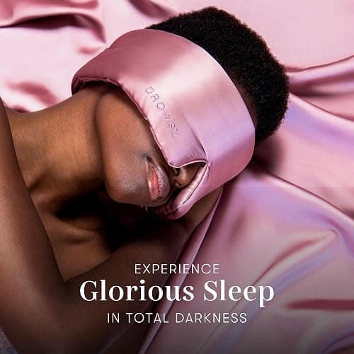 DROWSY Silk Sleep Mask - Face-Hugging, Padded Cocoon for Luxury Sleep in Total Darkness - 100% Pure Mulberry Silk (Damask Rose) thumbnail 5