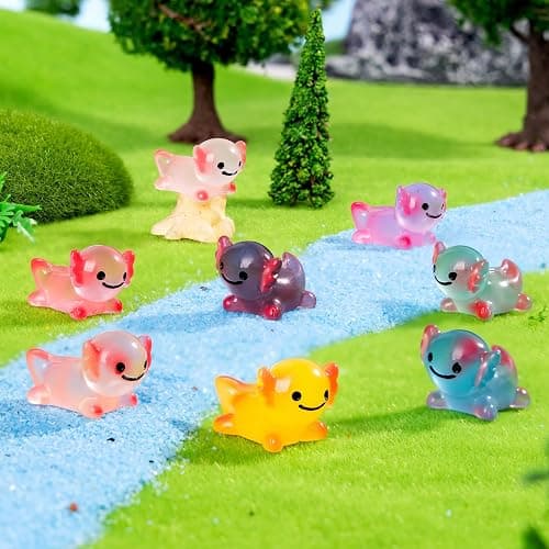 jrootouh 40 Pcs Luminous Mini Resin Axolotl Tiny Animals Miniature Axolotl Figures Glow in The Dark for DIY Garden Dollhouse Axolotl Figurines Accessories Micro Landscape Aquarium Party Decor thumbnail 2
